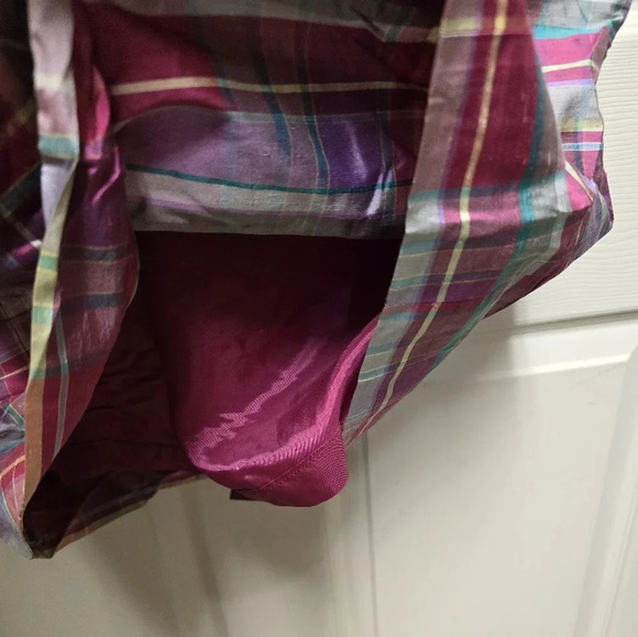 Lauren Ralph Lauren Black Label 100% Silk Plaid SS Dress in Sz 8 - Picture 8 of 12